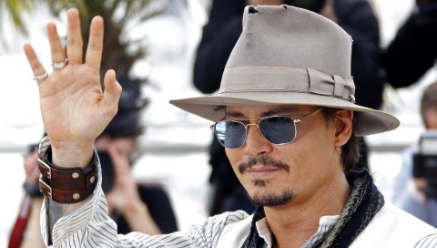 Johnny depp, актер, очки, жест, знаменитость