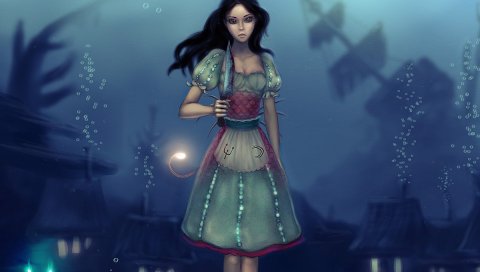 Алис безумие возвращается, алиса, искусство, нож, кровь, платье
