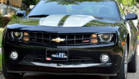 спортивный автомобиль, Chevrolet Camaro, бампер,вид спереди