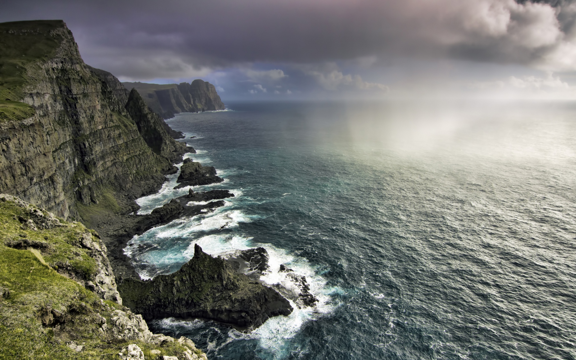 Картинки Фарерских островов, океан , скалы, побережье фото и обои на рабочий стол