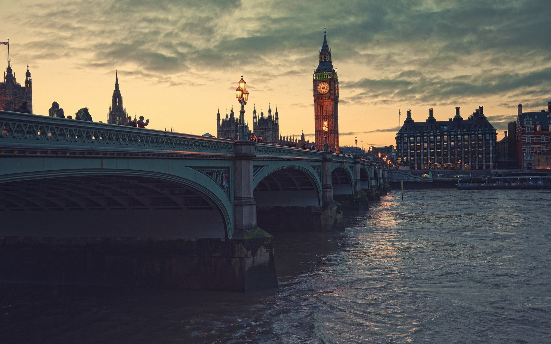 Картинки ночью, лондон, мост, река, часы фото и обои на рабочий стол