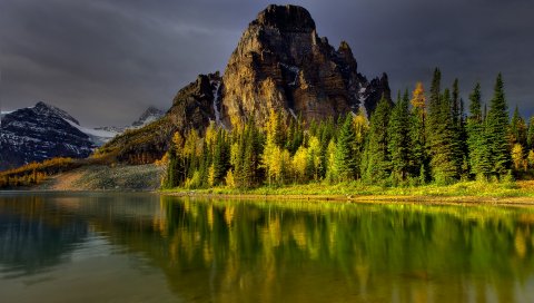 гора, небо, природа,озеро
