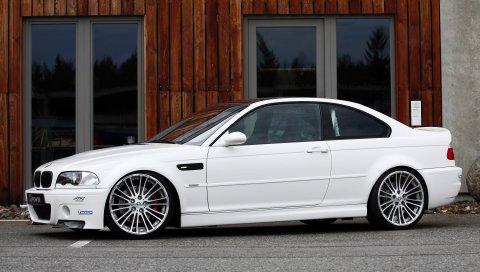 бмв, G-Power, E46, m3, белый , вид сбоку