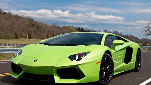 LP700-4, зеленый, ламборджини Aventador