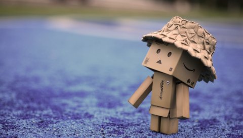Danbo, картонный робот, шляпа, прогулка