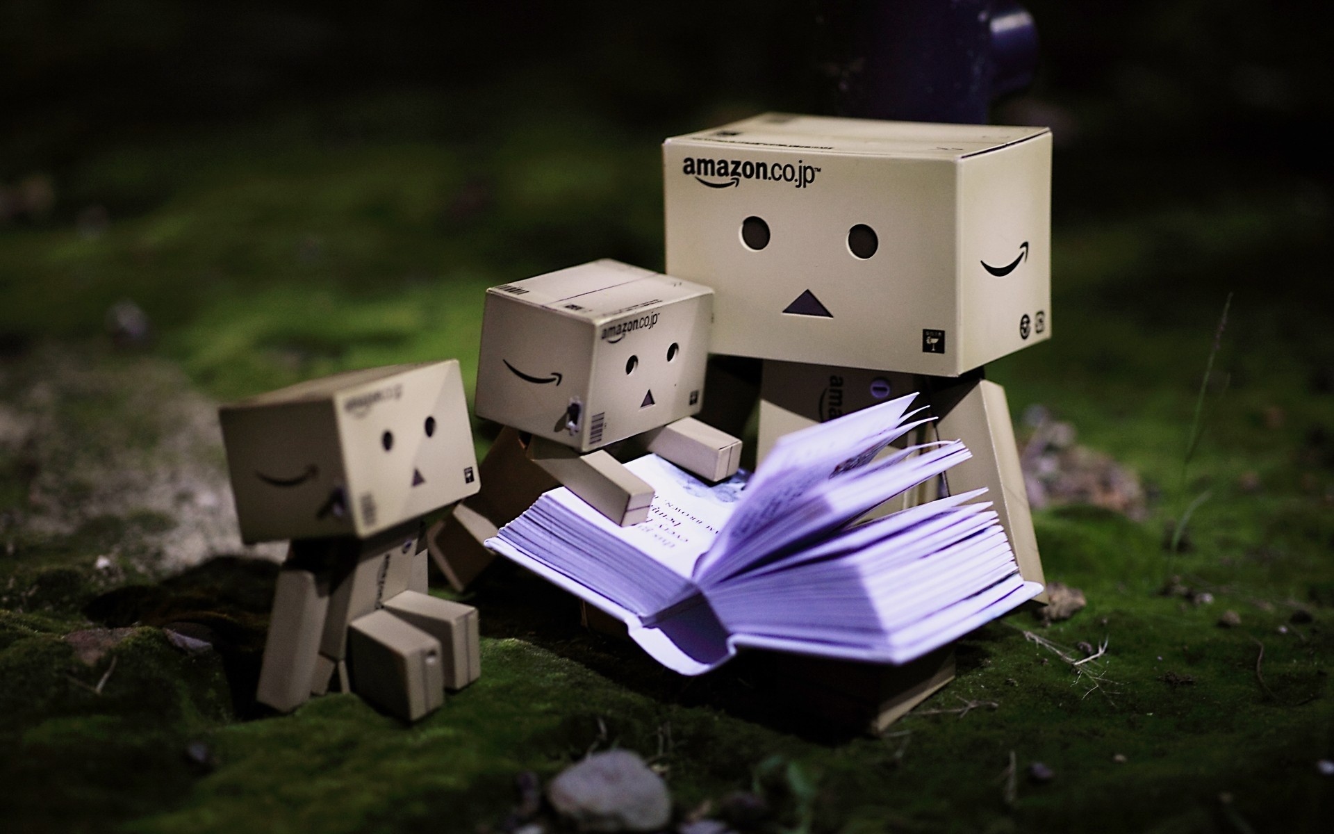 Картинки Danbo, картонный робот, маленький,Чтение книг фото и обои на рабочий стол