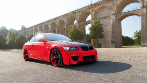 колеса, E92, бмв, m3, купе, красный