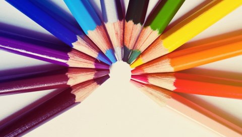 цветных карандашей, полукруг, стержень, радуга