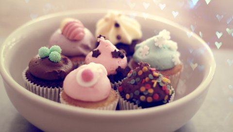 торты, кексы, пластинчатые, блики, десерт