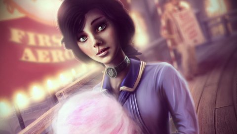 BioShock, бесконечен, элизабет, девушка, хлопок конфеты