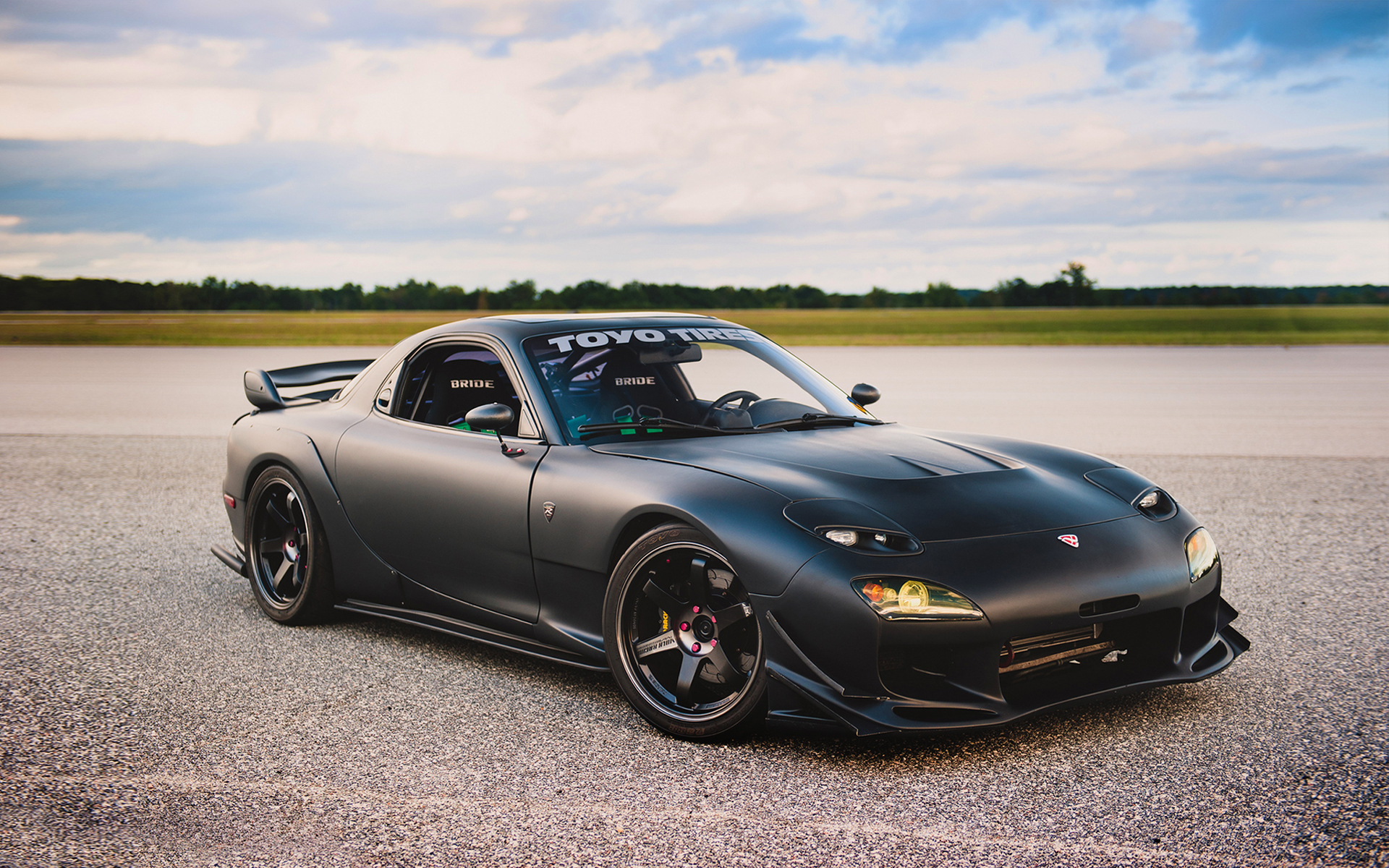 Картинки Mazda RX-7, мазда, тюнинг, автомобиль, черный, матовые фото и обои на рабочий стол