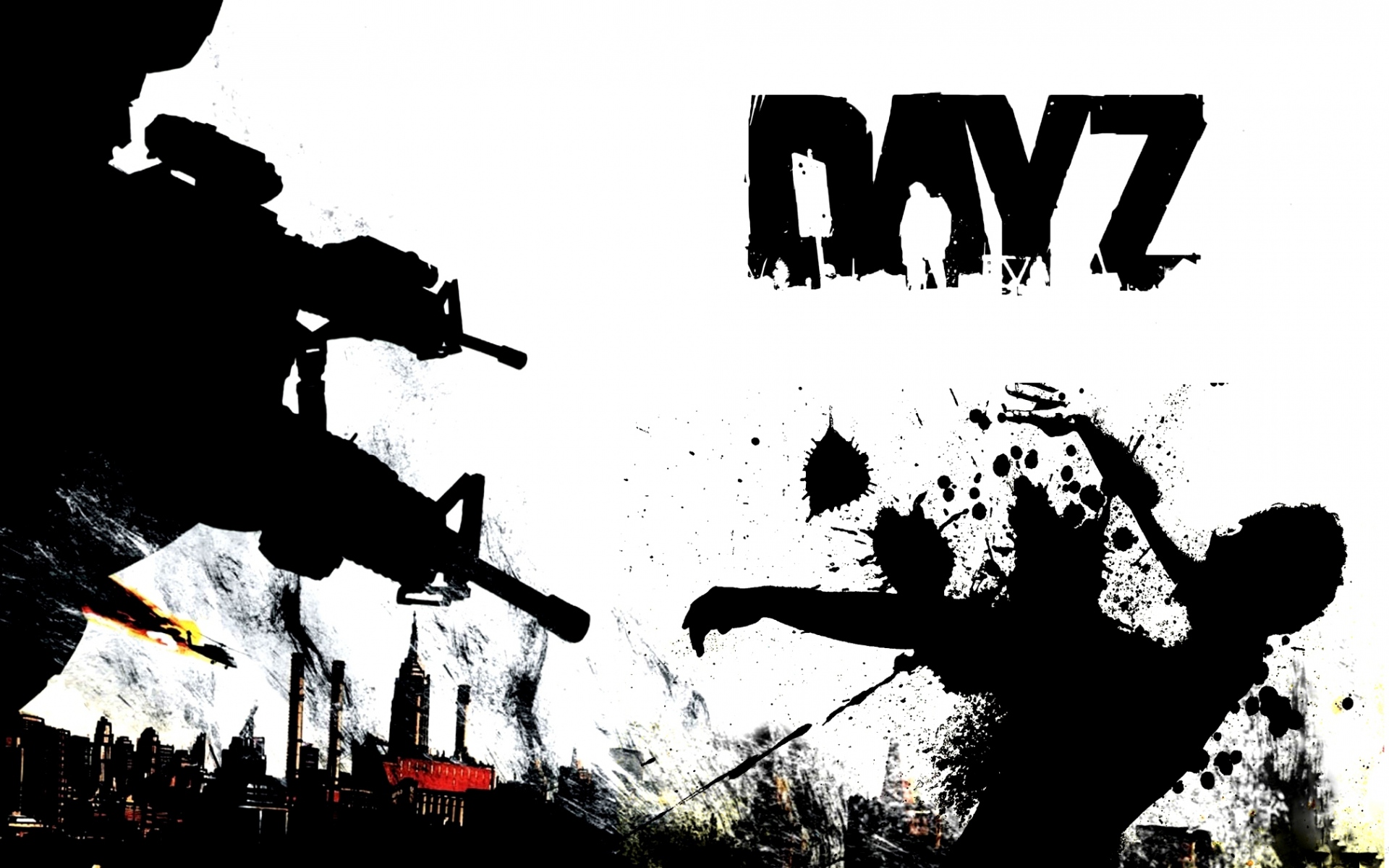 Картинки DayZ, зомби, арма 2, г день, оружие, выживание, зомби, день, война, кровь, небо, черно-белый фото и обои на рабочий стол