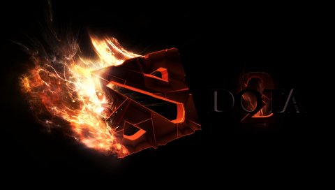 DOTA 2, искусство, логотип, огнь