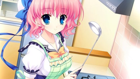 himezono Рис, девушка, кухня, питание, готовит