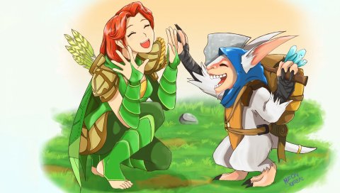 Ветрокрылой, Meepo, DOTA 2, художественные