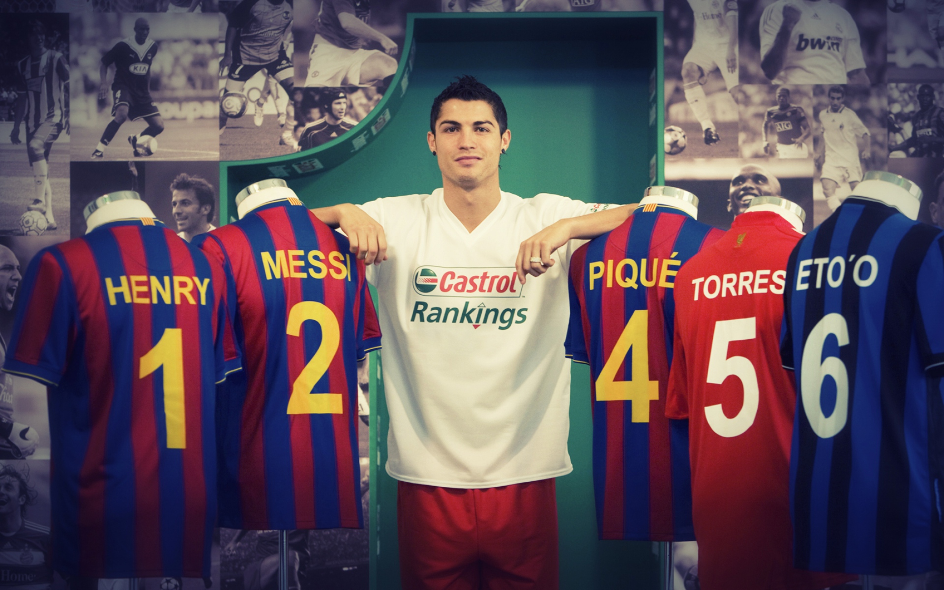 Картинки Рональдо Messi, генри, Пике, Torres, Castrol фото и обои на рабочий стол