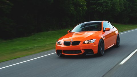 оранжевый, E92, скорость, бмв, м3