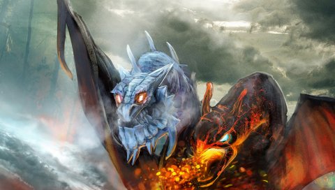 Jakiro, близнец во главе дракона , DOTA 2, искусство