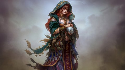 Небеса, игра, девушка, онлайн-игра