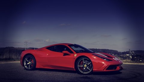 Ferrari, 458, speciale, красный, италия