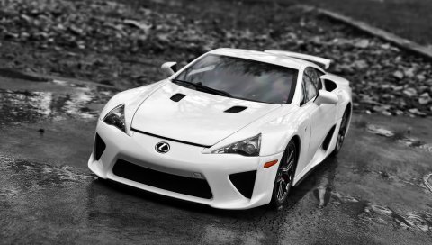 Lexus lfa, суперкар, белый, вид спереди, лекс