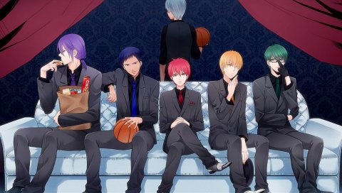 Kuroko нет корзины, баскетбол kuroko, akashi seijuurou, aomine daiki, kise ryouta, kuroko tetsuya, midorima shintarou, murasakibara atsushi