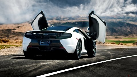 Mclaren mp4-12c, сзади, автомобили, суперкар, автомобиль