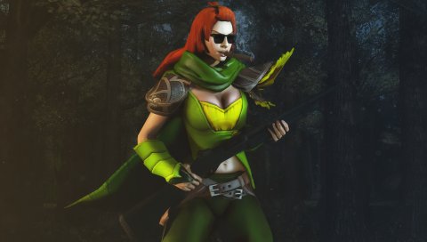 Прохладный windrunner, dota 2, 3d, искусство