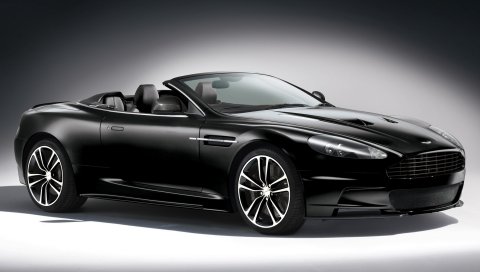 Aston martin, dbs, углеродное издание, черный, кабриолет, вид сбоку