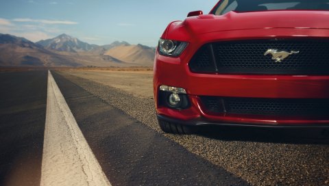Ford, mustang, gt, red, front, muscle car, before