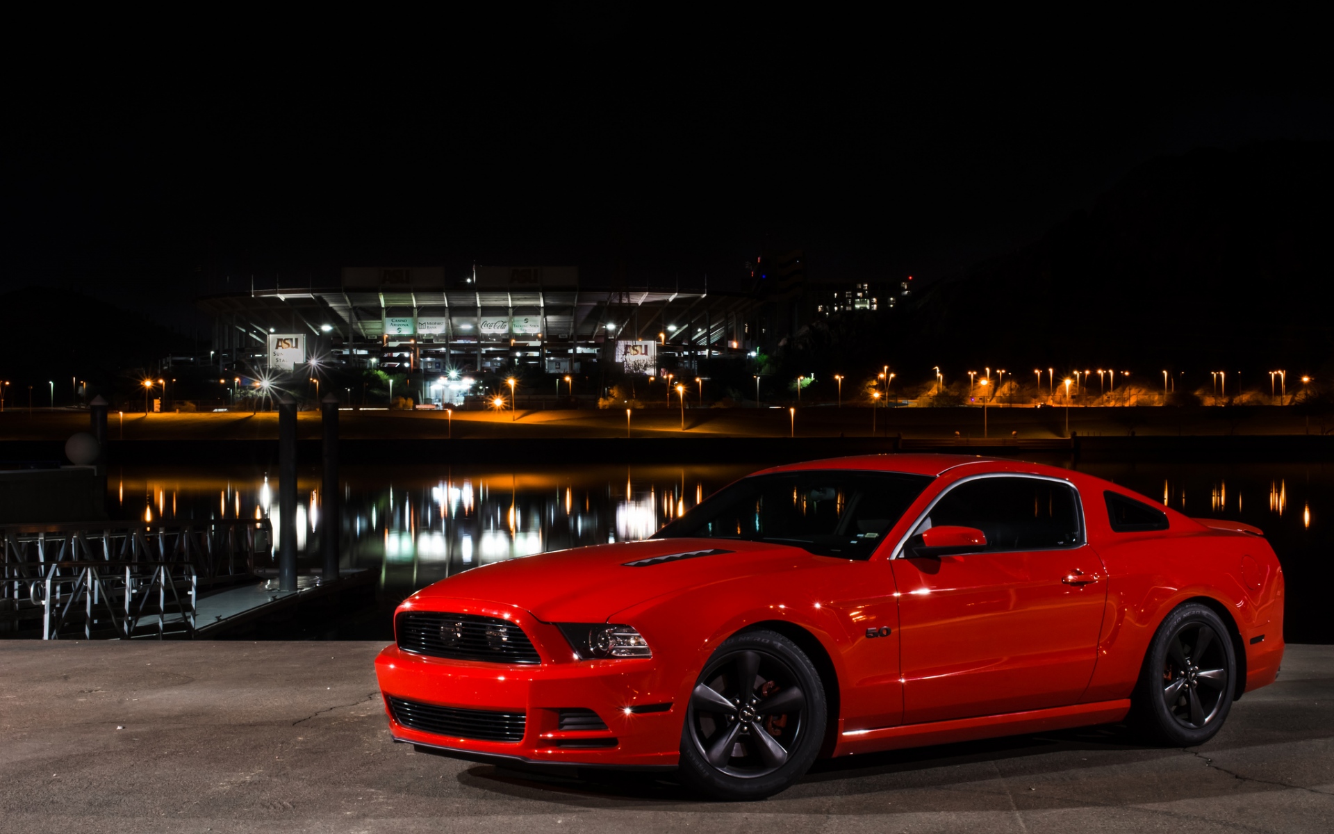 Картинки Ford, mustang, gt, вид сбоку, красный фото и обои на рабочий стол