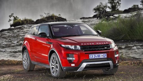 Land Rover, Range Rover, Evoque, Южная Африка, водопад, джип, красный, автомобиль