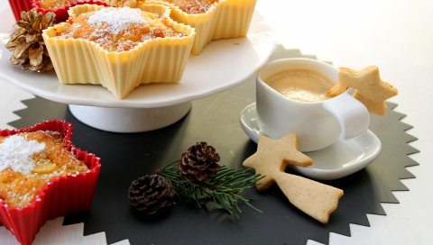 Торты, кофе, напитки, рельеф, десерт