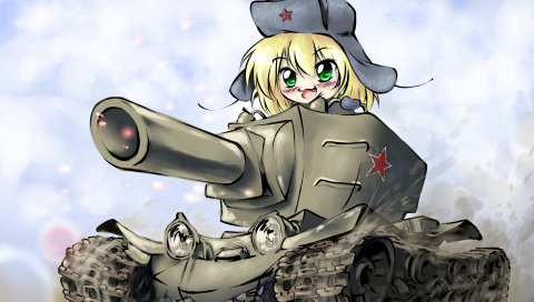Искусство, девочка, чиби, квар-2 танк