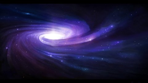 Пространство, искусство, спираль, звезда, свечение