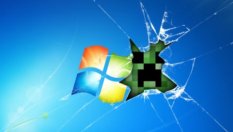 Окна, minecraft, игра, стекло, рабочий стол