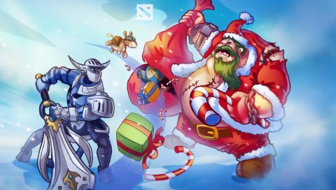 Sven, dota 2, pudge santa
