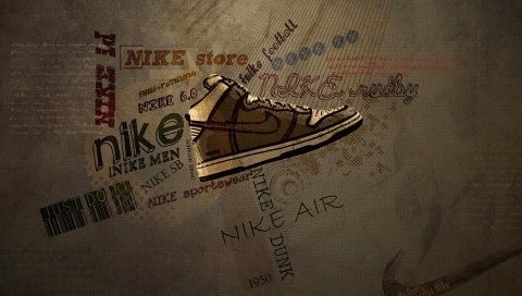 Nike, концепт-арт, бренд, спорт, обувь