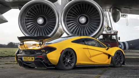 Mclaren, p1, турбины, желтый, суперкар