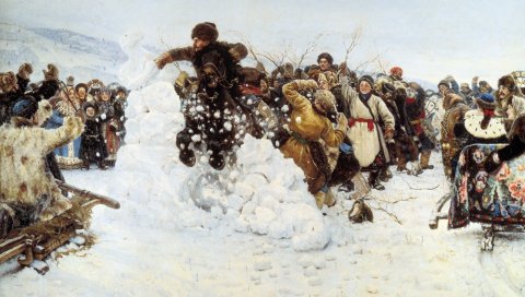 масленица, Россия, традиции, зимние