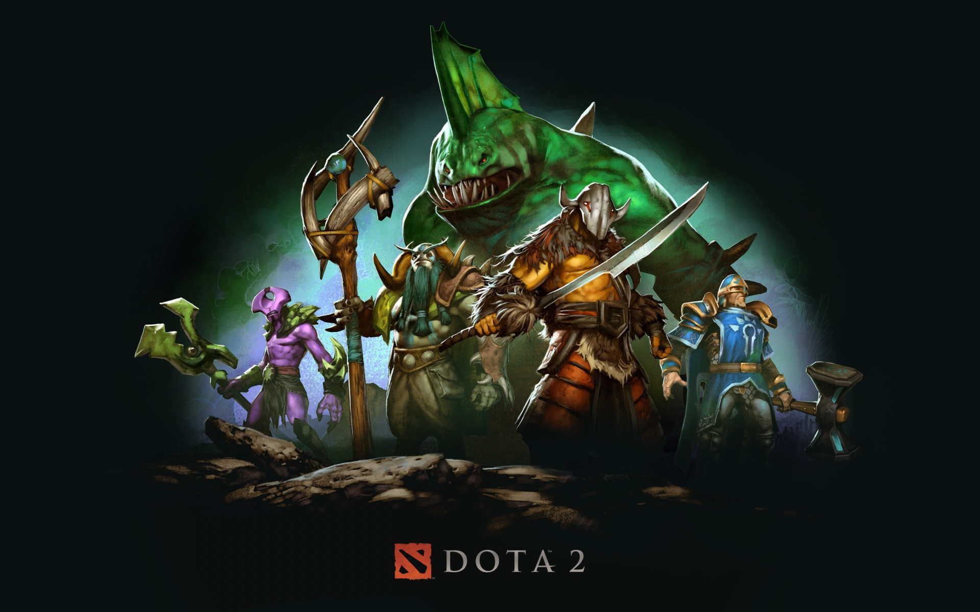 Картинки DOTA 2, Джим Мюррей, Джаггернаут, Tidehunter, безликая пустота фото и обои на рабочий стол