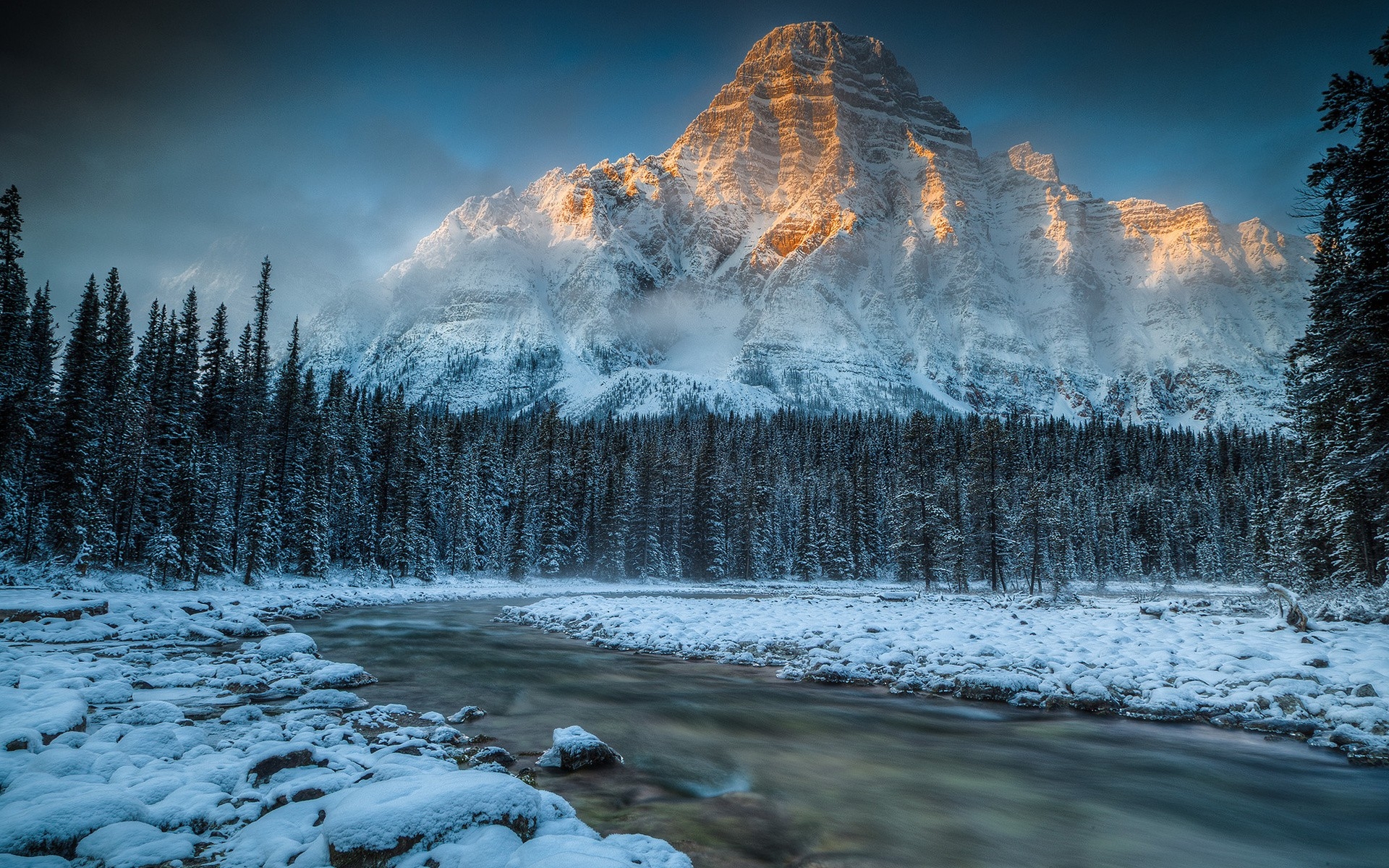 Картинки горы, река, снег, природа фото и обои на рабочий стол