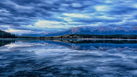 яшма, Alberta, Канада, озеро, горы, отражение