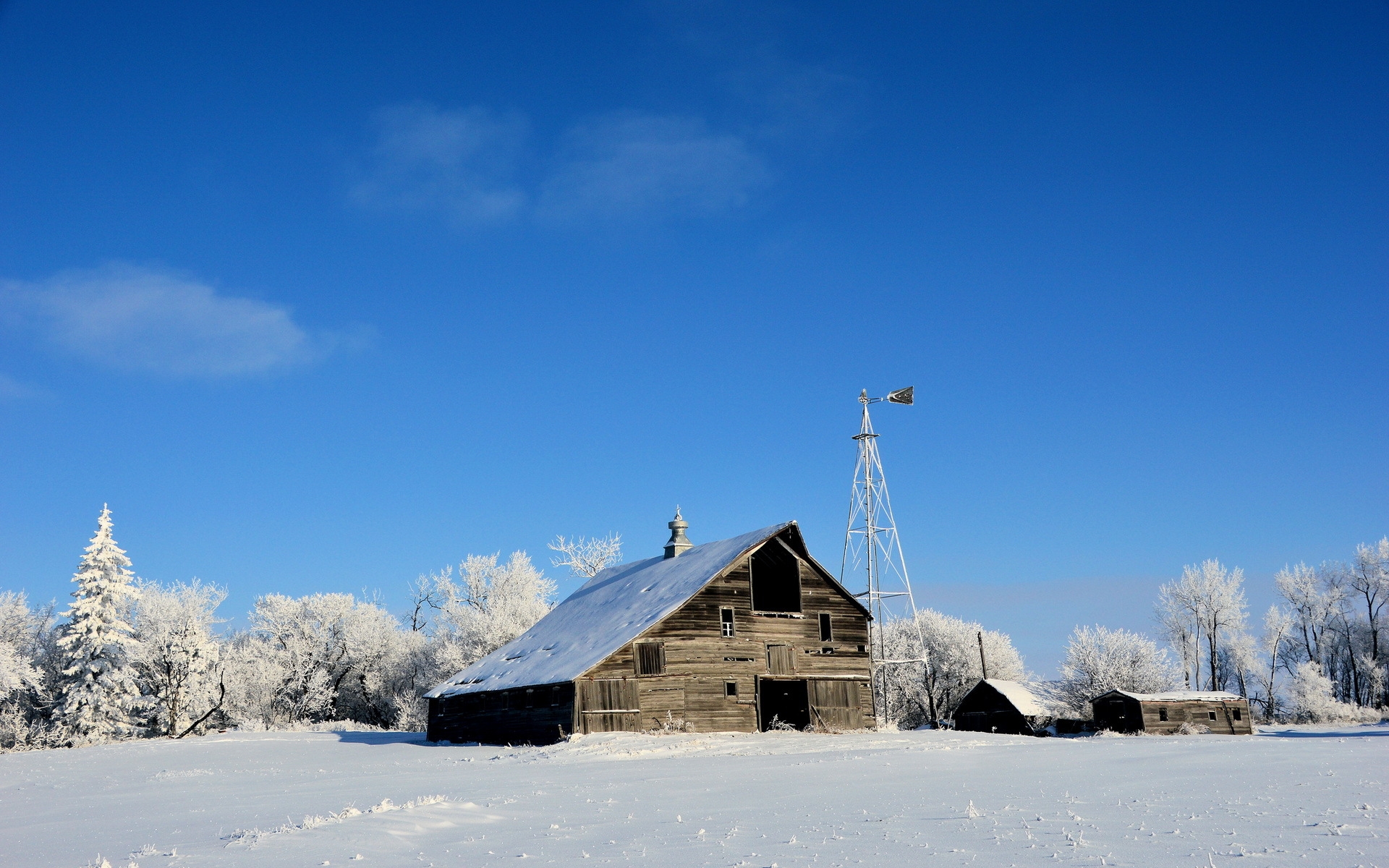 Картинки дом, зима, ветровые турбины,полевые фото и обои на рабочий стол