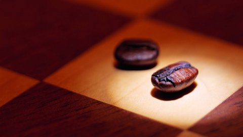 кофе в зернах, тень, поверхность