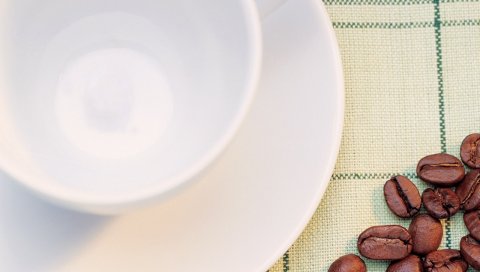 кофе в зернах, плита, продукты питания