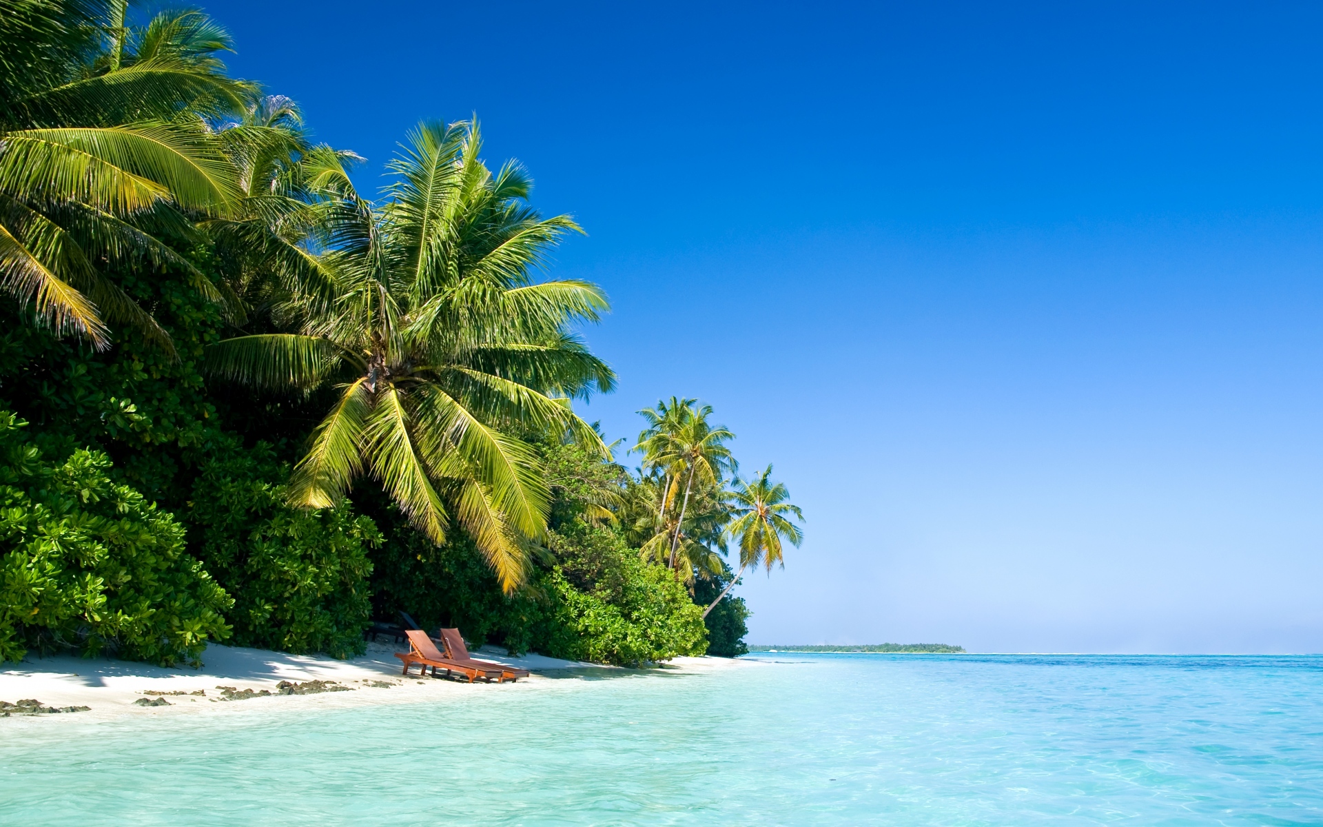 Картинки Мальдивы, тропический, пляж, пальмы, лето, тепло фото и обои на рабочий стол