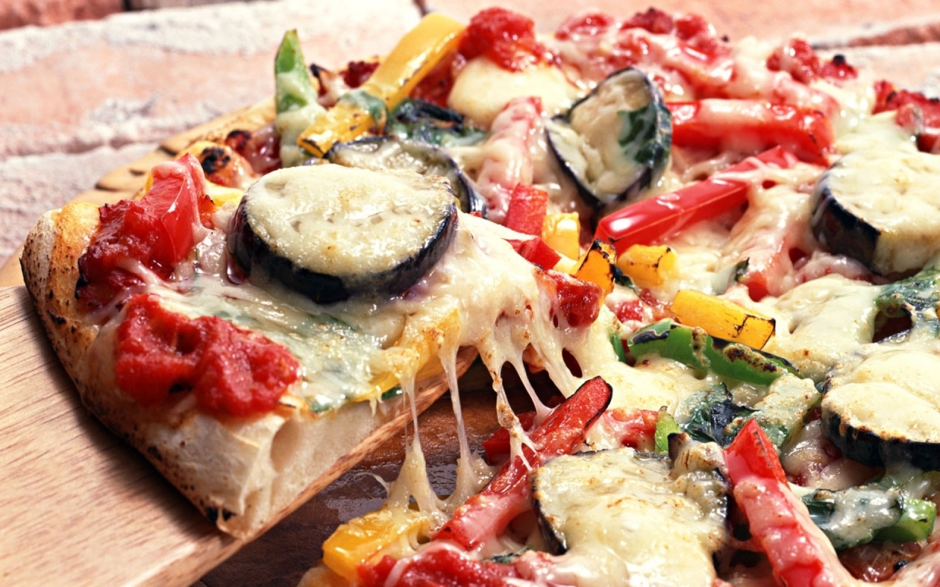 Картинки пицца, овощи, сыр, кусок фото и обои на рабочий стол