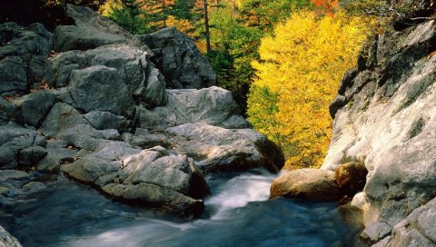 камни, река, осень, для