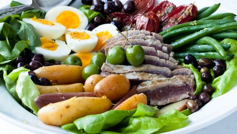 мясо, картофель, нарезанный
